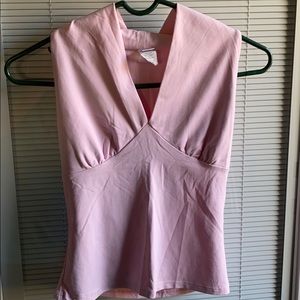 Pink sleeveless blouse